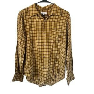 Re / Done Plaid Shirt in Gold Tan